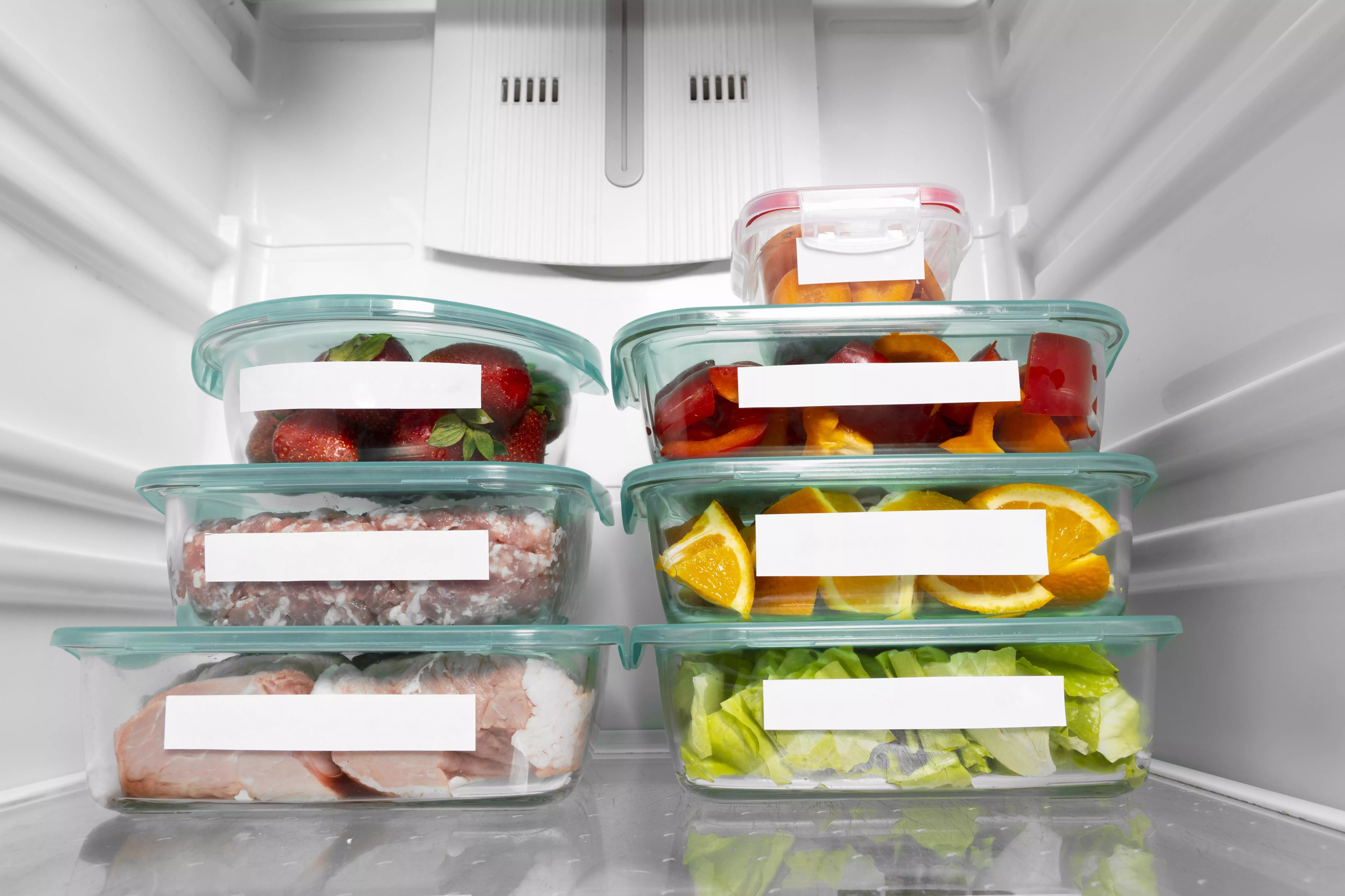 armazenamento de alimentos na geladeira
